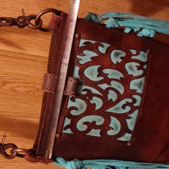 Custom made cow leather fringe bag. - Picture 9 of 16